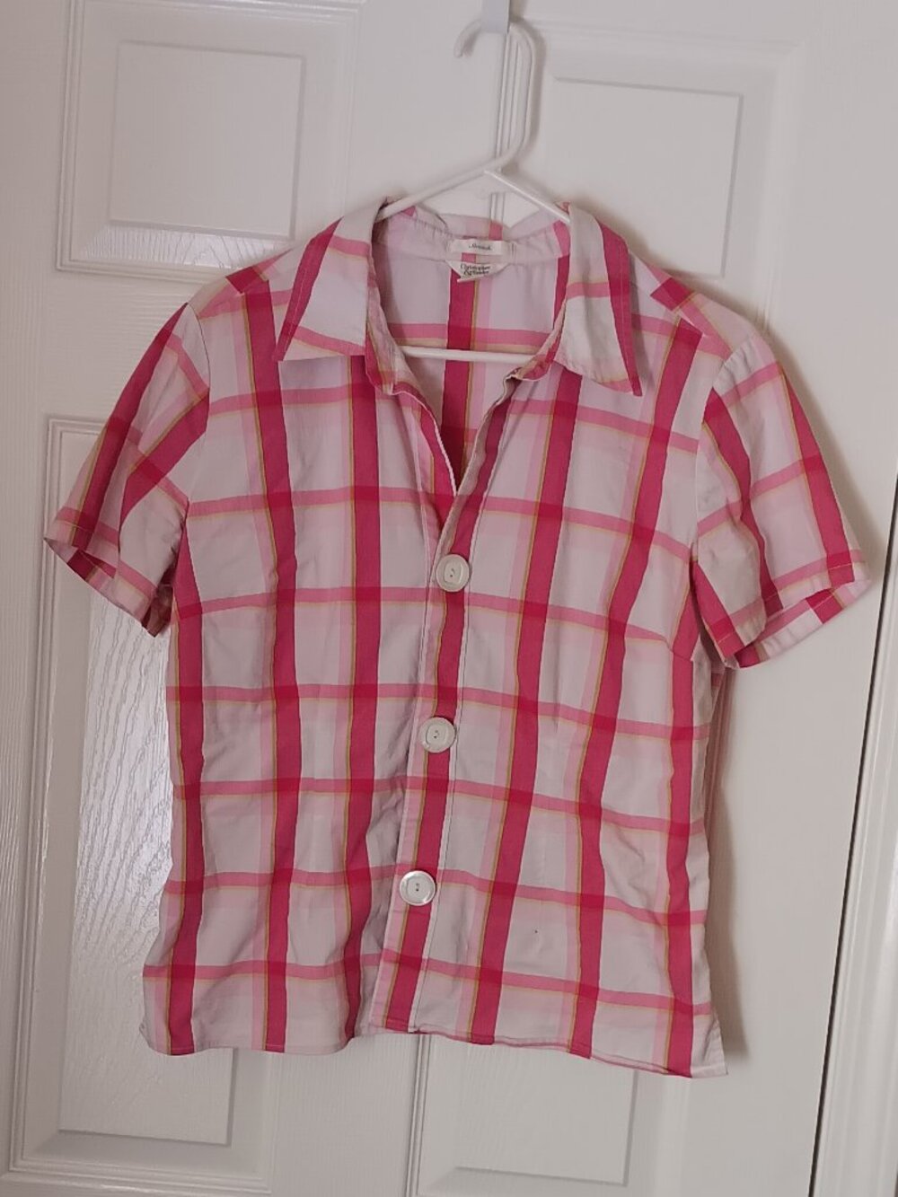 Pink Plaid Button Shirt